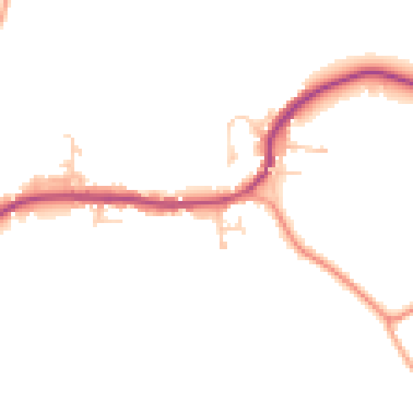 Daytime road noise heatmap for TN26 3BH