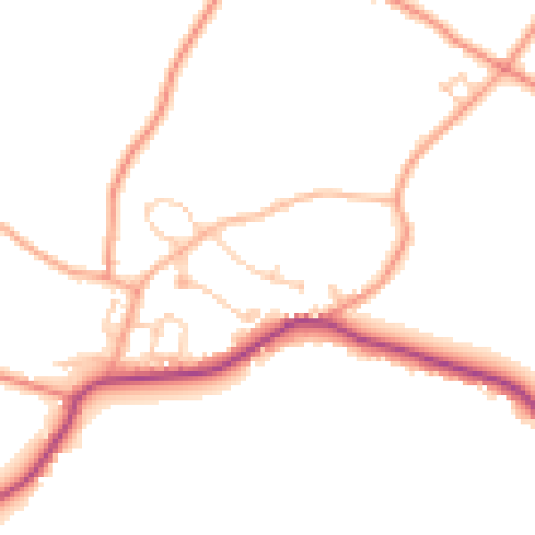 Daytime road noise heatmap for TN26 3BL