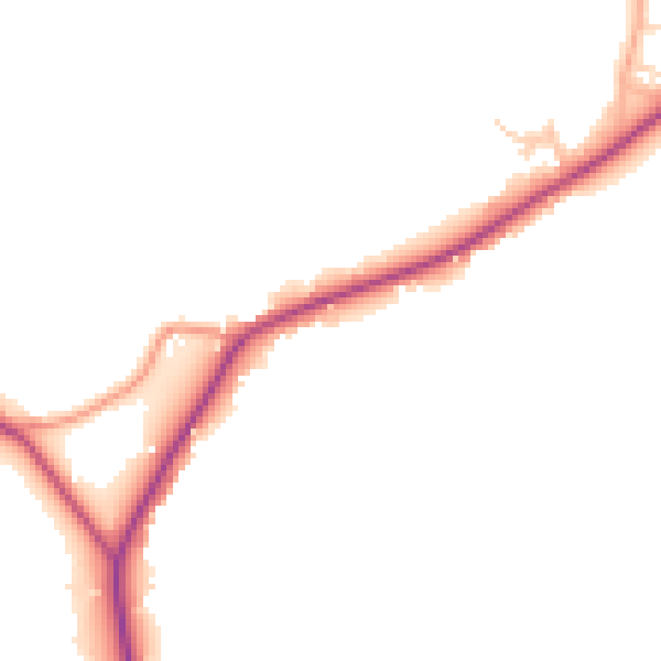 Daytime road noise heatmap for TN26 3BS