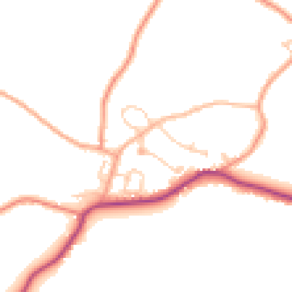 Daytime road noise heatmap for TN26 3BW