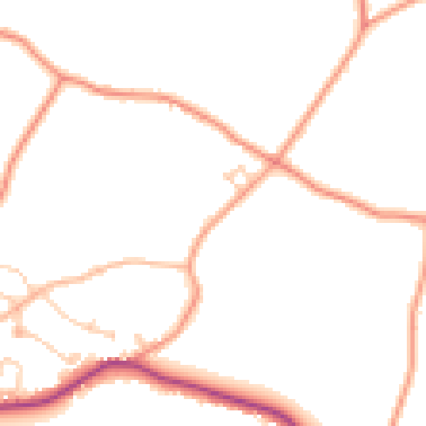 Daytime road noise heatmap for TN26 3DA