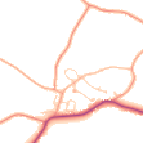 Daytime road noise heatmap for TN26 3EB