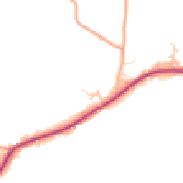 Daytime road noise heatmap for TN26 3ER
