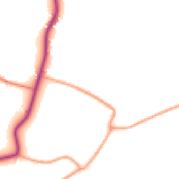 Daytime road noise heatmap for TN26 3JS