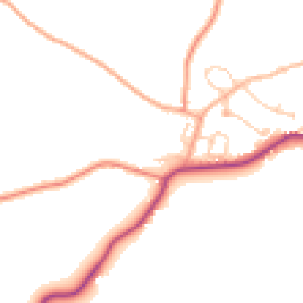 Daytime road noise heatmap for TN26 3LA