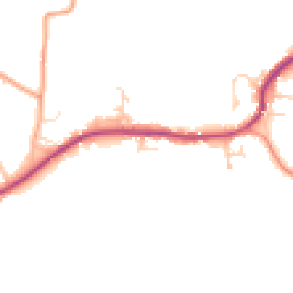 Daytime road noise heatmap for TN26 3LX