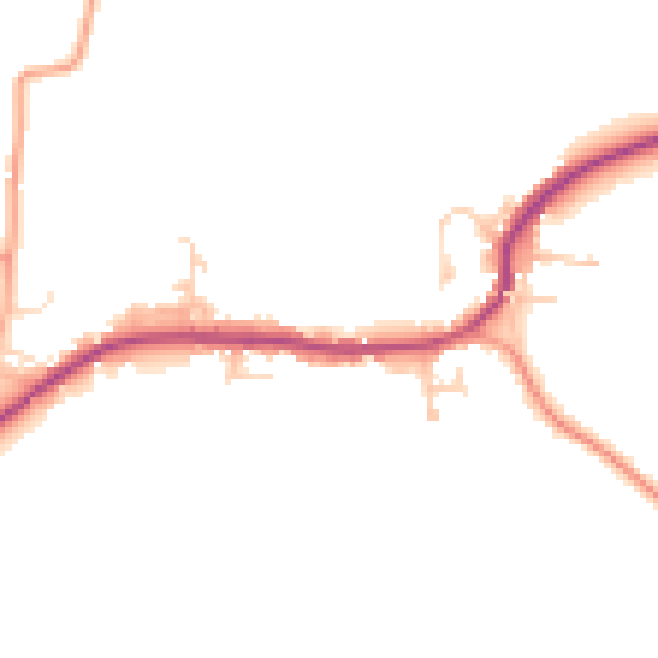 Daytime road noise heatmap for TN26 3LY