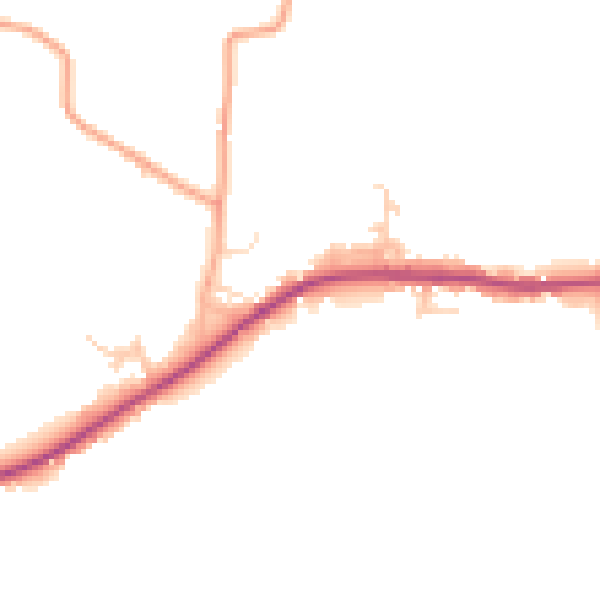 Daytime road noise heatmap for TN26 3NA