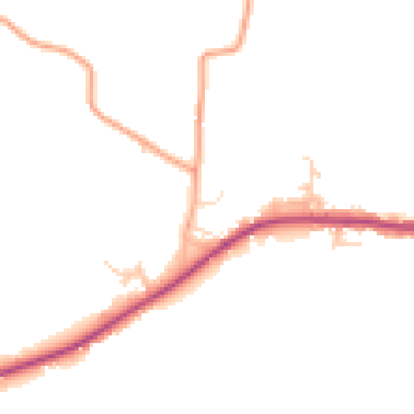 Daytime road noise heatmap for TN26 3NB