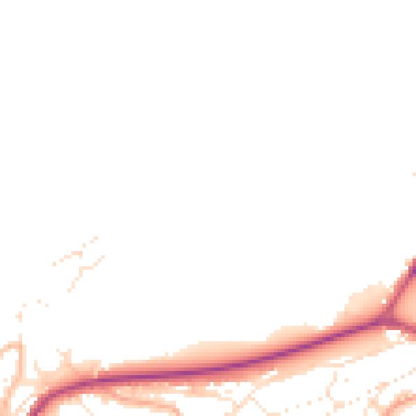 Daytime road noise heatmap for TQ6 0FJ