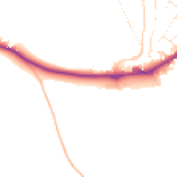 Daytime road noise heatmap for TQ6 0FL