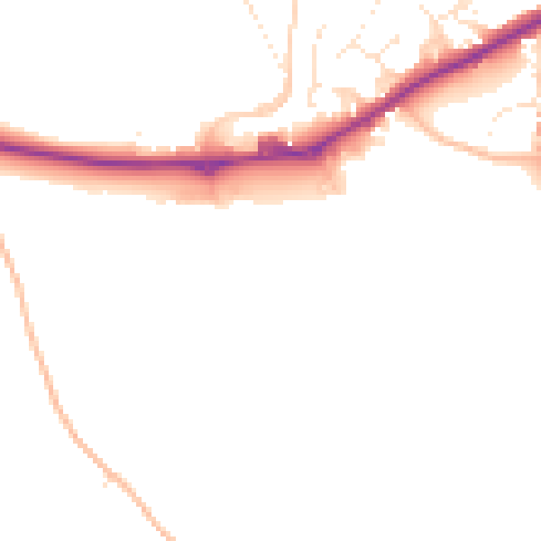 Daytime road noise heatmap for TQ6 0FP