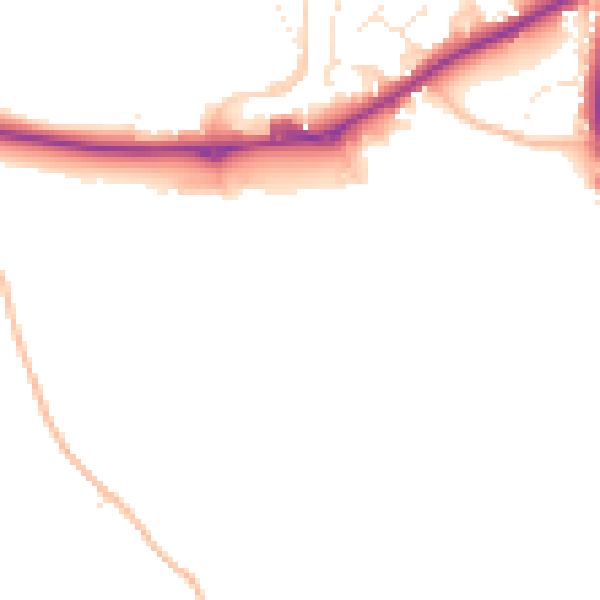 Daytime road noise heatmap for TQ6 0FQ