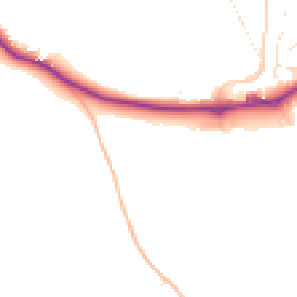 Daytime road noise heatmap for TQ6 0FZ