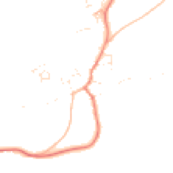 Daytime road noise heatmap for TQ6 0NT