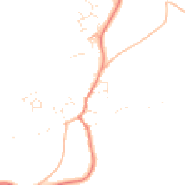 Daytime road noise heatmap for TQ6 0NY