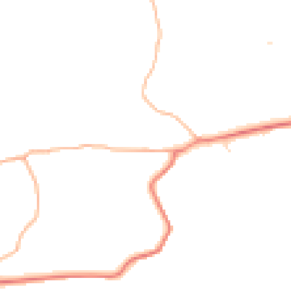Daytime road noise heatmap for TQ6 0PL