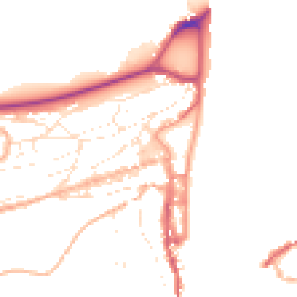 Daytime road noise heatmap for TQ6 9NE