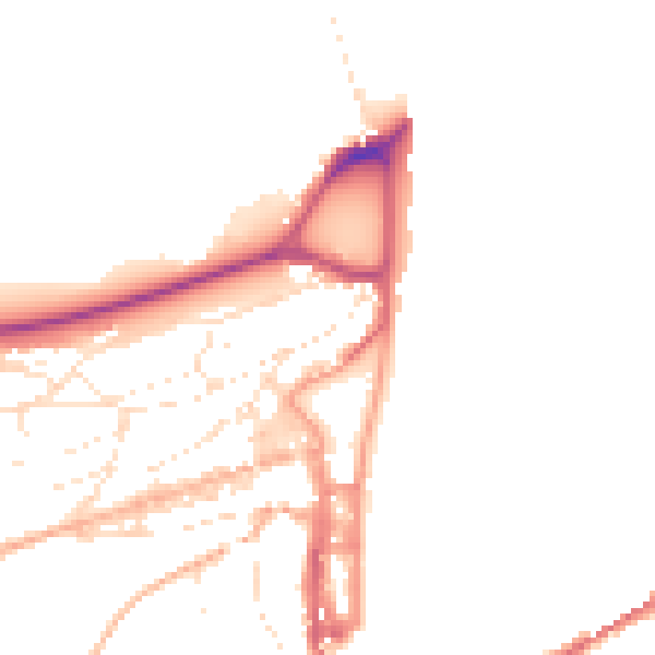Daytime road noise heatmap for TQ6 9NW