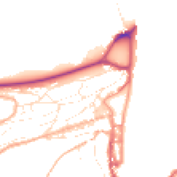 Daytime road noise heatmap for TQ6 9PD