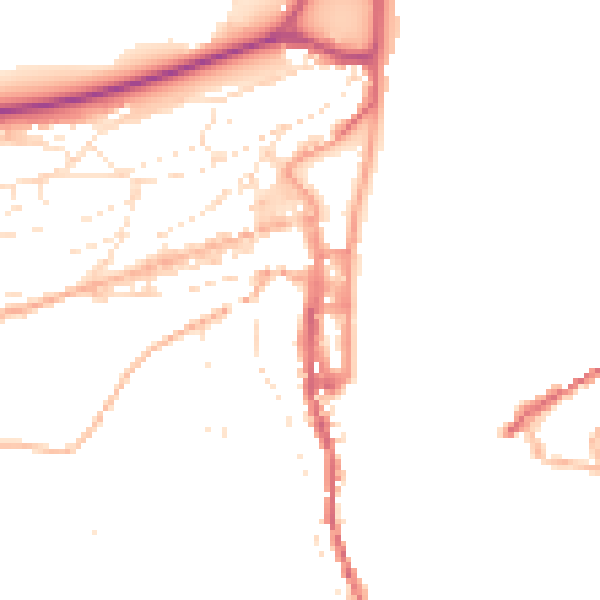 Daytime road noise heatmap for TQ6 9RB