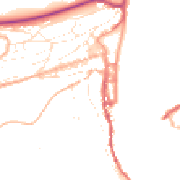 Daytime road noise heatmap for TQ6 9RG