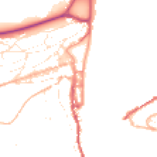 Daytime road noise heatmap for TQ6 9SG