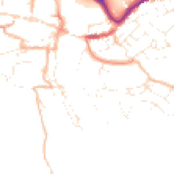 Daytime road noise heatmap for TQ9 5AL