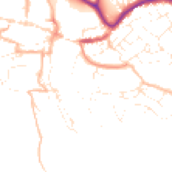 Daytime road noise heatmap for TQ9 5AN