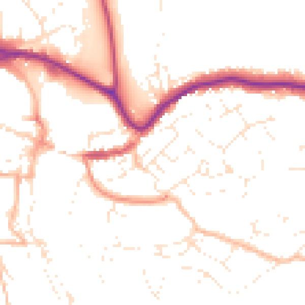 Daytime road noise heatmap for TQ9 5AX