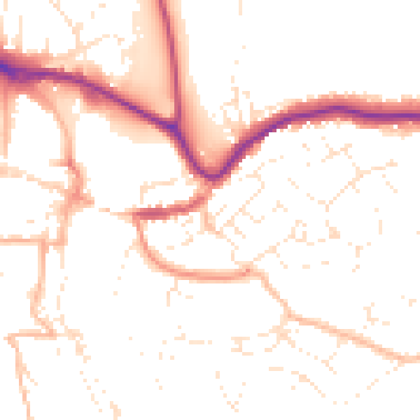 Daytime road noise heatmap for TQ9 5AY