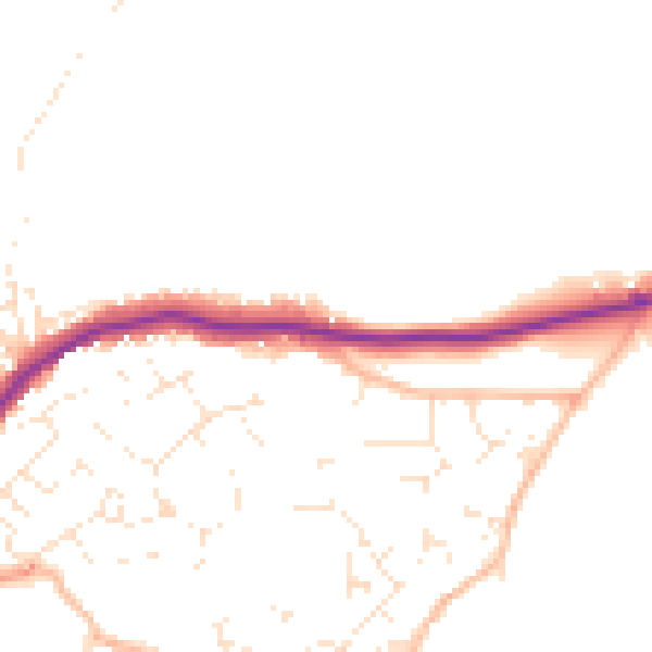 Daytime road noise heatmap for TQ9 5BL