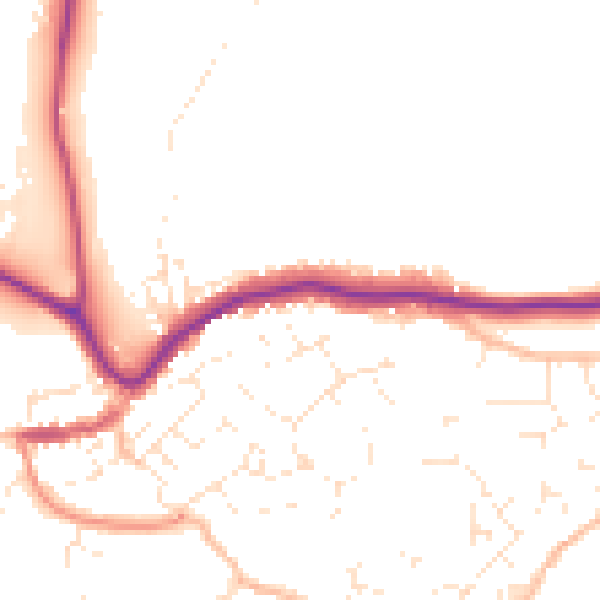 Daytime road noise heatmap for TQ9 5BN