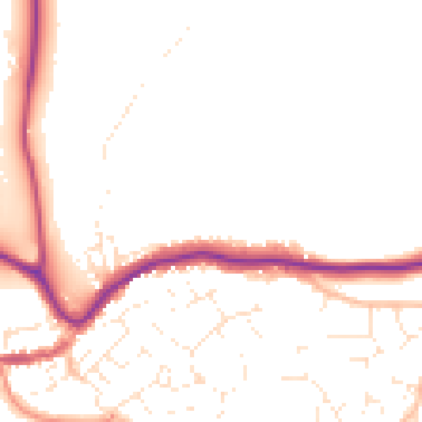 Daytime road noise heatmap for TQ9 5BP
