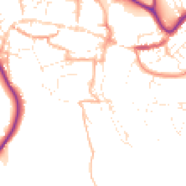 Daytime road noise heatmap for TQ9 5DP