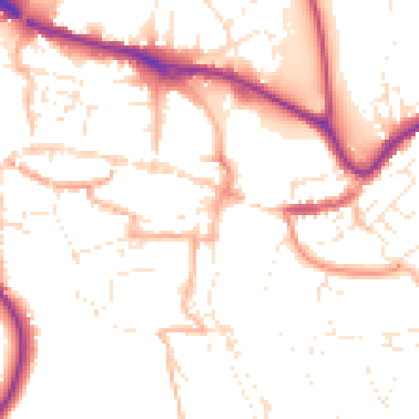 Daytime road noise heatmap for TQ9 5DR