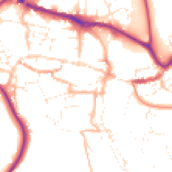 Daytime road noise heatmap for TQ9 5EF