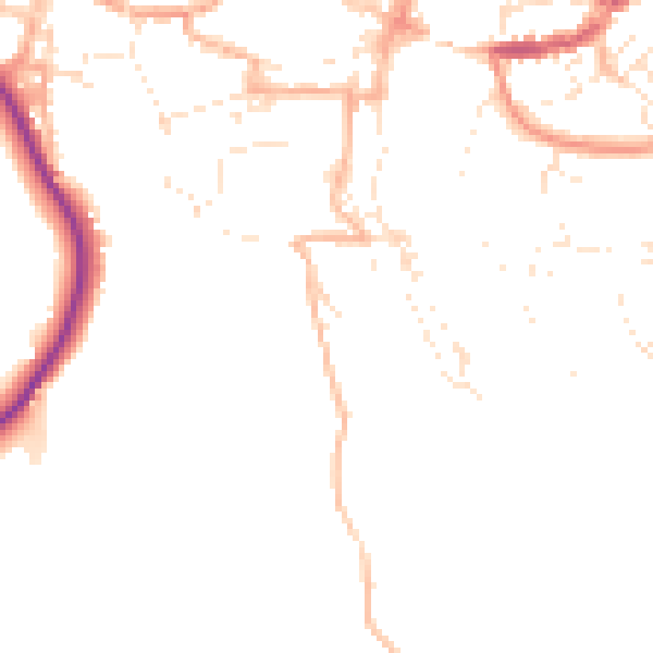 Daytime road noise heatmap for TQ9 5ET