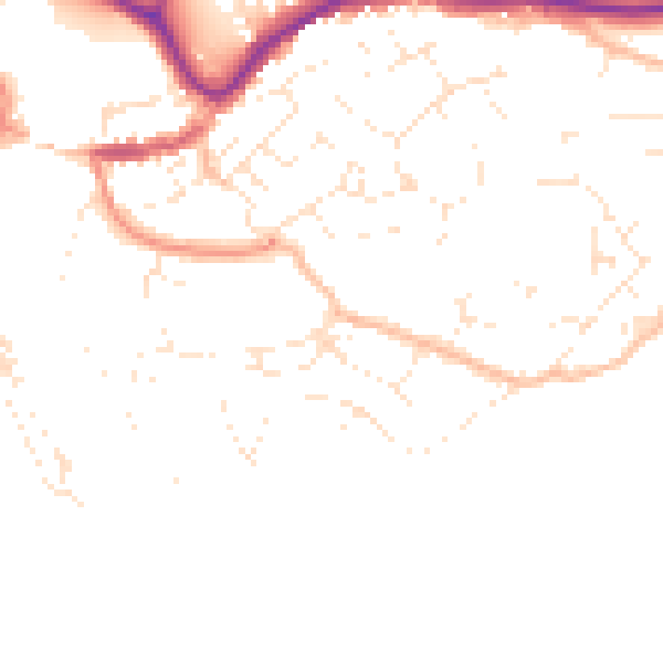 Daytime road noise heatmap for TQ9 5GW