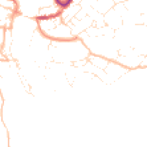 Daytime road noise heatmap for TQ9 5HY
