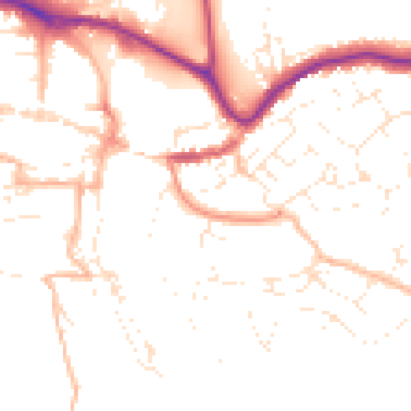 Daytime road noise heatmap for TQ9 5QS