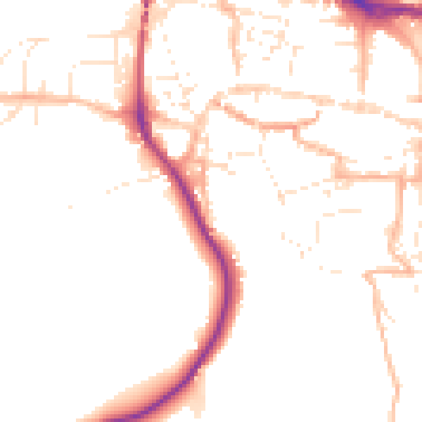 Daytime road noise heatmap for TQ9 5SZ