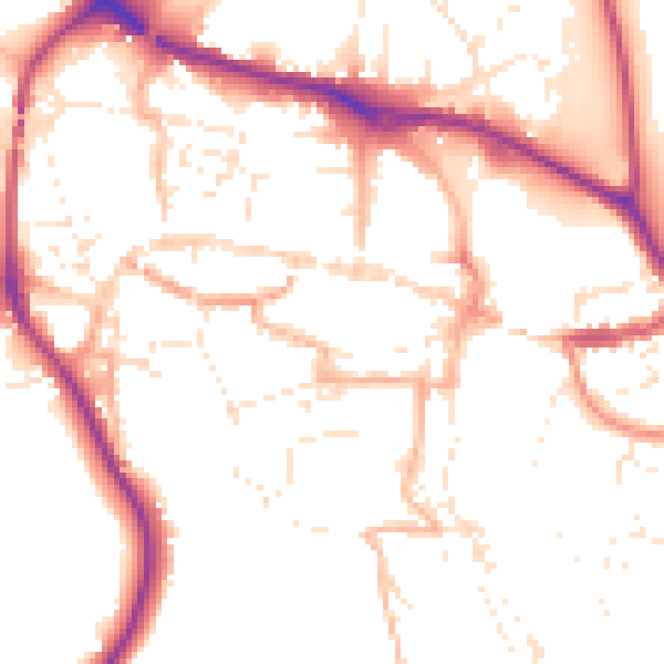 Daytime road noise heatmap for TQ9 5TS