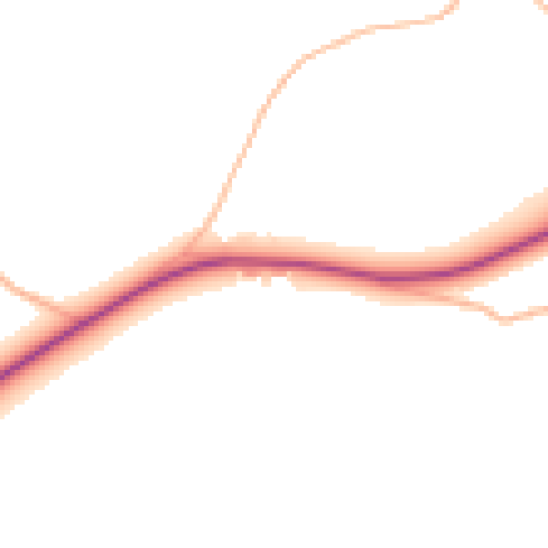Daytime road noise heatmap for TQ9 6DX