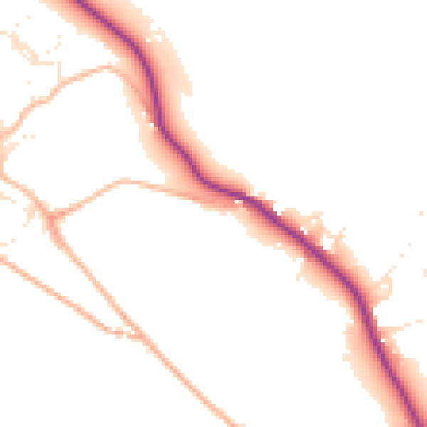 Daytime road noise heatmap for TQ9 6EX