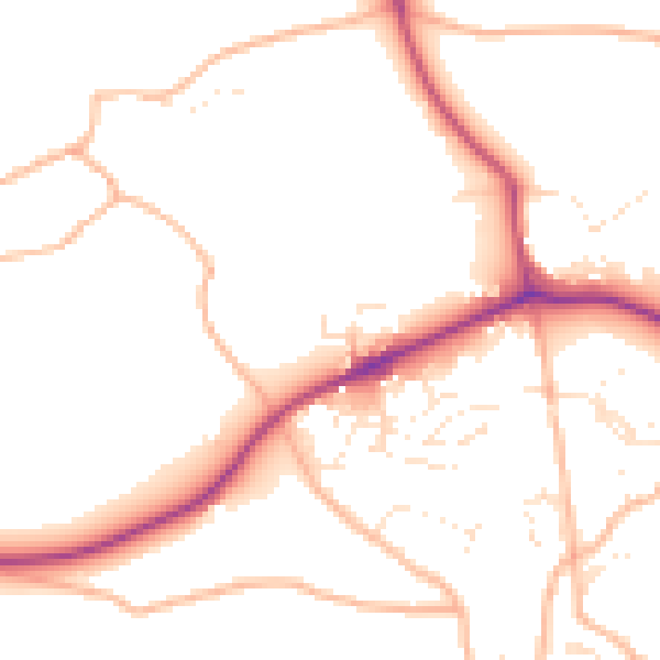 Daytime road noise heatmap for TQ9 6FT