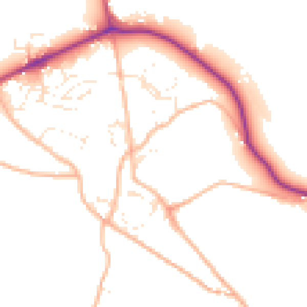 Daytime road noise heatmap for TQ9 6HB