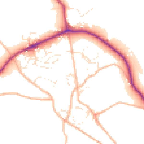 Daytime road noise heatmap for TQ9 6HJ