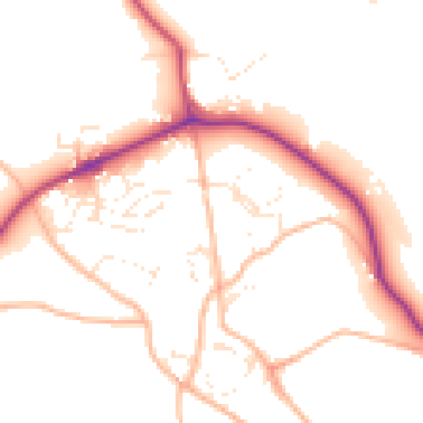 Daytime road noise heatmap for TQ9 6HQ