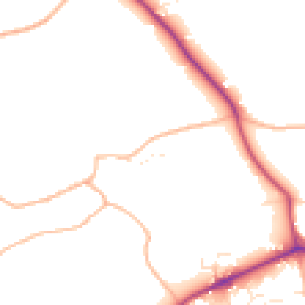 Daytime road noise heatmap for TQ9 6JR